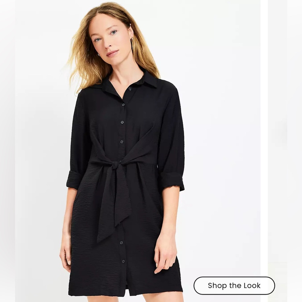 LOFT Petite Tie Front Dress